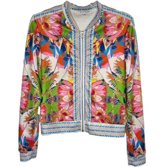 Jealous/Flying Tomato Colorful Floral Jacket - Blue/Pink/Green - M - Picture 1 of 11